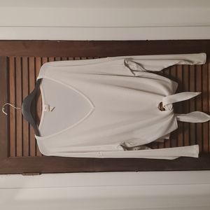 White Tie-Knot Sweater